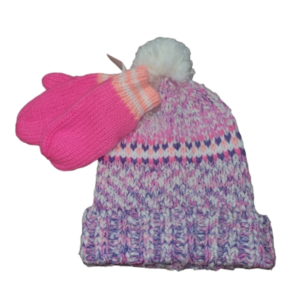 Knitted Hat and Mittens‎ Set